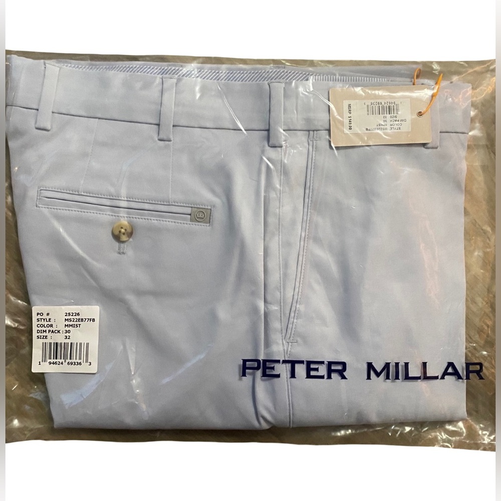 Peter Millar Performance Golf Pants Crown Sport Mens 32/30 Mist SEALED